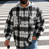 Riolio  Cross-border heavy spring and autumn men's loose hip-hop high-end trend programmer hooded long sleeve shirt J jacket