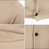 Riolio Autumn Men's Knitted Cardigan Thin V-neck Basic Elastic Slim Fit Thin Sweater Solid Color Casual Versatile Coat