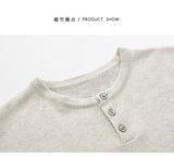 Riolio New Fashion Korean Style Men T-shirt Light Luxury Knitted Henry Collar Tops Casual Solid Color Short Sleeve Breathable Knitwear
