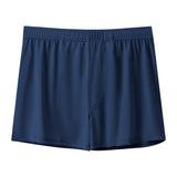 Riolio Large Size Mens Ice Silk Arrow Pants Seamless Solid Color Boxer Shorts Panties Summer Thin Loose Comfortable Sleepwear Underwear