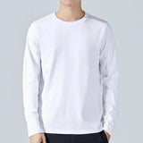Riolio  Large Size 100% Cotton T-Shirt Men and Women Oversized V-Neck Long Sleeve Autumn Bottoming Shirt Plain Loose Unisex Basic Tee