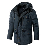 Riolio Men's Thicken Parkas Warm Winter Jacket Cashmere Fleece Coats Military Outdoor Cotton-Padded Male Windbreaker Hooded Outwear