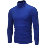 Riolio Autumn  Winter Men's High Neck T-shirt Slim Fit Fashion High Elastic Long Sleeve Cotton Casual Breathable Apparel Pullover