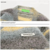 Riolio men's Wear Vintage Striped Cardigan Knitted Top Jacket For Men And Women Trendy Loose-Fit Couple Korean Style Sweater