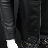 Riolio Men's standing collar Jacke, motorcycle clothing, fashion trend personalized leather men's jacket