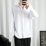 Riolio Shirt Men Solid  Long sleeved Shirt For Men Korean Fashion Shirts Comfortable Blouses Casual Loose Classic Single Breasted Shirt