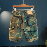 Riolio  Summer New Fashion Trendy American Straight Leg Cargo Denim Shorts Men's Casual Loose Sporty High Quality Denim Shorts 28-36