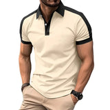 Riolio  Summer Men Casual Business T-Shirts Short Sleeve Polo Shirt Comfortable Formal Tops Breathable Polo T Shirt Blouses Man Clothes