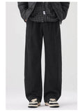 Riolio  Men's Wide Leg Trousers High Waist Relaxed Fit Casual Pants