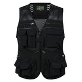 Riolio  Men's Vest Tactical Webbed Gear Coat Summer Photographer Waistcoat Tool Many Pocket Mesh Work Sleeveless Jacket Male