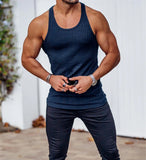 Riolio Summer men Vest stripe gym Tank top Men Fitness sleeveless shirt Male Exercise Sports vest Undershirt Bodybuilding clothing