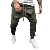 Riolio Men Harem Pants Ankle Tied Hip Hop Double Layer Running Baggy Pants Korean Casual Elastic Waist Trousers Sweatpants Tracksuits