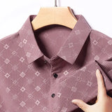 Riolio  Short-sleeved Lapel T-shirt for Middle Aged and Elderly Summer Thin Casual Men's Loose Half Sleeved Polo Shirt Large Size