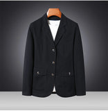 Riolio Men's Premium Suit Jacket Spring Autumn Casual Workwear Pure Cotton Jacket Men's Korean Version Slim Fit Loose Plus Size Suit
