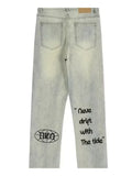 Riolio Autumn Gothic Letter Printed Baggy Jeans For Men Y2K Vintage Harajuku Straight Denim Trousers Hip Hop Fashion Jean Pants Hombre