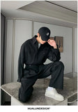 Riolio Men's Shirt Pants Set High-end Shirt Suit Trendy Spring Handsome Long-sleeved Top Loose Straight Trousers Two-piece Set