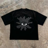 Riolio Oversize Puff Print House Of Errors Eye Logo Tee Men Women T-shirt High Street Vintage Black Short Sleeve Cotton Tops