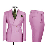 Riolio  Men's Double Breasted Tuxedo Suit Shawl Lapel Slim Fit 2 Piece Blazer & Pants Formal Business Luxury Suits Casual Wedding Groom