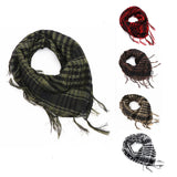 Riolio Unisex Lightweight Plaid Fringed Arabian Desert Scarf Soft Tactical Scarf Men Ladies Military Turban Shawl Military Airsoft Pain