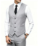 Riolio  Men's Wedding Formal Suit Vest Slim Fit V-Neck Waistcoat Business Party Sleeveless Men's Clothing