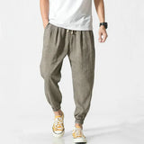 Riolio Cotton Linen Casual Harem Pants Men Joggers Man Summer Trousers Male Chinese Style Baggy Pants Harajuku Clothe