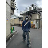 Riolio  Y2k hip-hop loose straight leg wide leg men and women summer high-end retro washed gray blue denim workwear casual pants