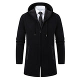 Riolio Men's Winter Padded Jacket Thick Fleece Long Jackets Coat Knitting Sweaters Hooded Zipper Cardigan Male Overcoat