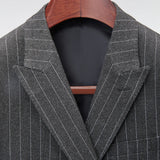 Riolio  Men's Slim Fit Two Piece Suit Hot Sale Of The Season New Style Double Breasted British Stripe Korean Version Casual Fashion P...