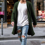 Riolio New Mens Knitted Cotton Cardigan Fashion Long Sweaters Male Casual Solid Long Sleeve Slim Outwear Autumn Winter Warm Jacket