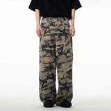 Riolio Men Camouflage Pants American Style Vintage Loose Straight-Leg Bell Bottoms High Street Punk Casual Loose-fit Long Pants Niche