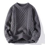 Riolio Vintage Sweaters Men Crewneck Sweater Men Pullover Jumpers Green Fashion Clothing Autumn Winter Tops Men Knitted Sweatshirts