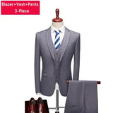Riolio  M-6XL ( Jacket + Vest + Pants ) Boutique Pure Color Mens Business Formal Suit 3Piece Set and Two-piece Set Groom Wedding Dress