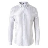 Riolio  Loose Fit Casual Long Sleeve Men's Shirt Business Casual Striped Stand Collar Spring New Arrival T-Shirt Style Male Fashion