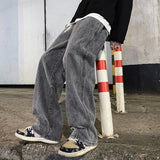 Riolio New Korean Fashion Loose Jeans Classic Straight Straight Baggy Wide Leg Trousers Street Hip Hop Pants 3XL Black Grey Blue