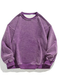 Riolio 360G Heavy Cotton Oversized Sweatshirts Men/Women Korean Fashion Couples Crew-Neck Vintage Washed Y2K Hoodie Loose Pullover Tops
