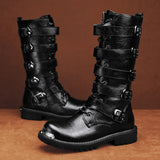 Riolio  Men's motorcycle boots four season casual classic high-top boots outdoor plus size tooling boots fashion safety protection boots