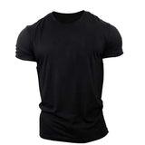Riolio Men's Army green T-Shirts Short Sleeve Summer Loose Casual Sports Gym Tops Round-Neck Solid Color Big Size Male Tee 6XL Top