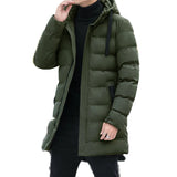 Riolio New Male Winter Warm Long Outwear Hooded Thicken Mid-length Hooded For Men Warm Coat Winter Puffer Jacket Fashion Parka Overcoat