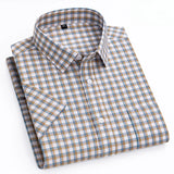 Riolio  Hight qulity summer 100%cotton thin short sleeve shirts for men slim fit formal shirt soft designer tops korean popular clothes