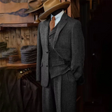 Riolio  Men's Three-piece Suit Herringbone Pattern Single Breasted Slim Fit Suits for Men Suit Set Luxury Costumes Man Formal Suits