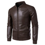 Riolio New Leather Jacket Men's Autumn Winter New Korean Version Slim Fit Jackets Lapel Casual Windproof Trendy Youth Leather Jacket