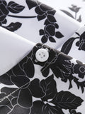 Riolio Floral Pattern Shirts for Men Button Up Short Sleeves Turn-down Collar Shirt Summer Streetwear Vacation Tops Z5082006