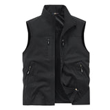 Riolio Summer Vest Jacket Waistcoats Male Breathable Men's Multi-pocket Fishing Photography New Vest Men's Thin Stand-up Collar Vest