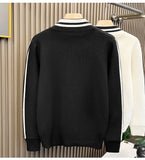 Riolio New Korean Fashion Men Cardigan Coat Light Luxury Trendy Knit Zipper Long Sleeve Sweater Jackets High Quality Patchwork Knitwear