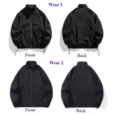 Riolio  Sparkling Men's Windbreaker Loose Reversible Track Jackets Men Vintage Varsity Jacket Retro Garment Spring Summer Men Clothing