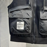 Riolio  Spring Autumn Casual Hooded Vest Men Loose American Retro Workwear Sleeveless Sports Vest Coat