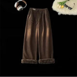 Riolio  American autumn and winter men and women trendy personalized straight leg casual pants for couples loose fitting Harajuku pants