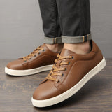 Riolio  Men's casual shoes brand fashion comfortable leather shoes men