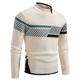 Riolio High Quality Men's New Autumn and Winter Casual Warm Color Block Sweater Knit Tops Man Clothes