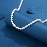 Riolio Pearl Necklace Men Simple Handmade Strand Bead Necklace New Trendy Men Jewelry for Women Girls Wedding Banquet Necklaces